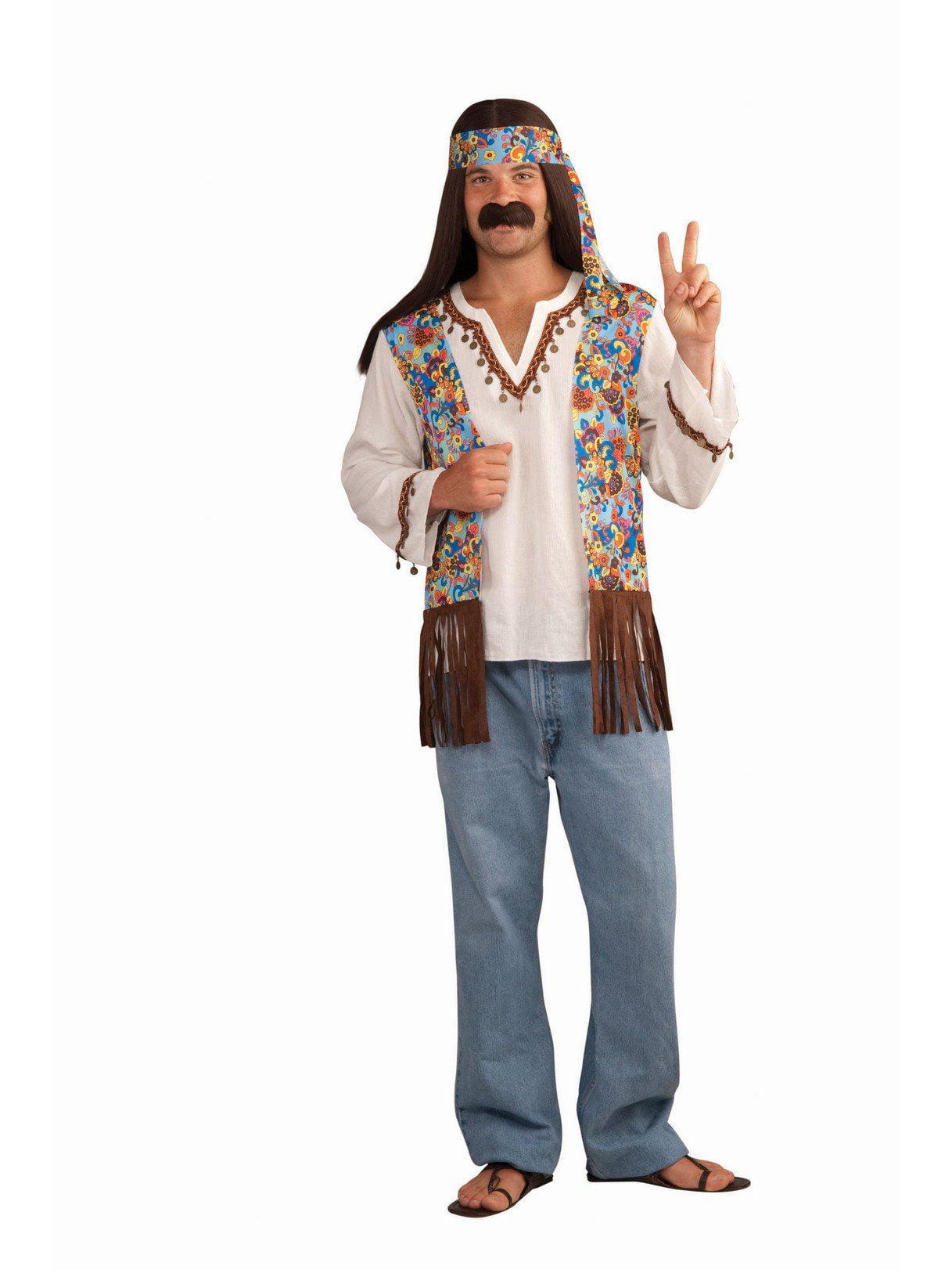 Verstrooien zonsondergang Opsplitsen Hippie Groovy Set - Male Adult Costume - Walmart.com