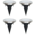 thumbnail image 4 of Mainstays Solar Powered Stainless Steel LED Landscape Disc Lights, 12 Lumens (4 Count), 4 of 11