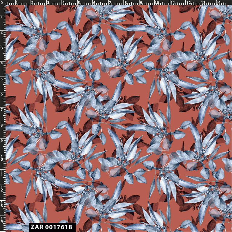 Off White Peri Ditsy Floral Pattern Printed on French Terry Fabric