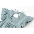 thumbnail image 4 of Vestido LYXIOF para niños pequeños de algodón y lino con volantes, 90 cm, 4 of 6