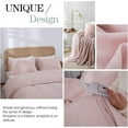 thumbnail image 5 of Simple&Opulence 100% Linen Duvet Cover Set with Washed-French Flax-3 Pieces Solid Color Basic Style Bedding Set-Breathable Soft Comforter Cover with 2 Pillowshams(Full, Blush Pink), 5 of 8