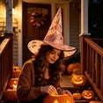 thumbnail image 7 of Odeerbi Womens Halloween Witch Hat Tulle Transparent Wide Brim Pointed Tall Hat Party Dress Up Accessory, 7 of 7