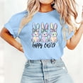 thumbnail image 4 of Camisetas de Manga Larga de las Mujeres Pascua Impreso Suelto Cuello Redondo Camiseta de Manga Corta, Camisetas de Manga Larga para las Mujeres de Uso Diario Casual, 4 of 5