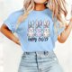 thumbnail image 5 of Camisetas de Manga Larga de las Mujeres Pascua Impreso Suelto Cuello Redondo Camiseta de Manga Corta, Camisetas de Manga Larga para las Mujeres de Uso Diario Casual, 5 of 5