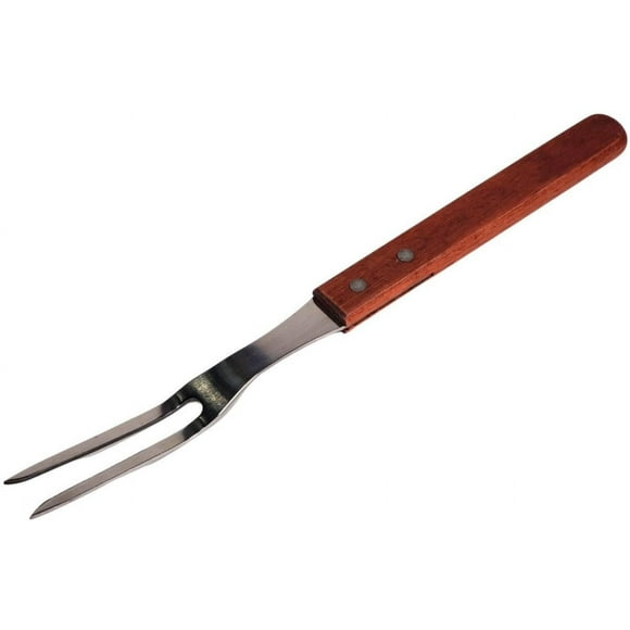 12-Inch Stainless Steel Pot Fork with Wood Handle - Single Piece - Heavy Duty Cooking Fork for Lifting, Turning, and Serving (1ct)