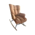 thumbnail image 3 of Mecedora,Mecedora Exterior Respaldo Ajustable Moderno,Cojín grueso Casual Sofá perezoso Silla Muebles,Apoyabrazos del sillón perezoso mecedor del jardín,Sillón mecedora con respaldo marrón, 3 of 8