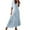 Sky Blue, variant on bbymog Women Dresses Boho Dresses for Women Summer V Neck Short Sleeve Maxi Dresses with Drawstring Casual Floral Dress for Women Pink M