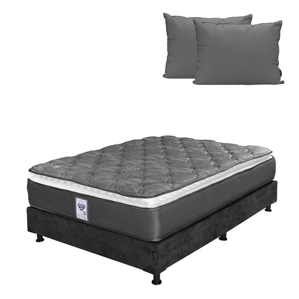 Colchón Matrimonial Spring Air Aries + Box + Almohada 2Pack