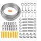 thumbnail image 1 of (15 m) Kit para colgar cuerda de acero inoxidable 304, cable de acero inoxidable recubierto de nailon, tensor de cable de acero de PVC, para cuerda de tienda, tendedero, candelabro de exterior, 1 of 4