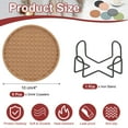 thumbnail image 2 of Uxcell Set of 6 Round Drink Coasters with Holder, 4" Silicone Coaster for Drinks Non-Slip Cup Coaster Heat Resistant Glass Cushion for Bar Kitchen Office Decor, Brown(Pentagon), 2 of 7
