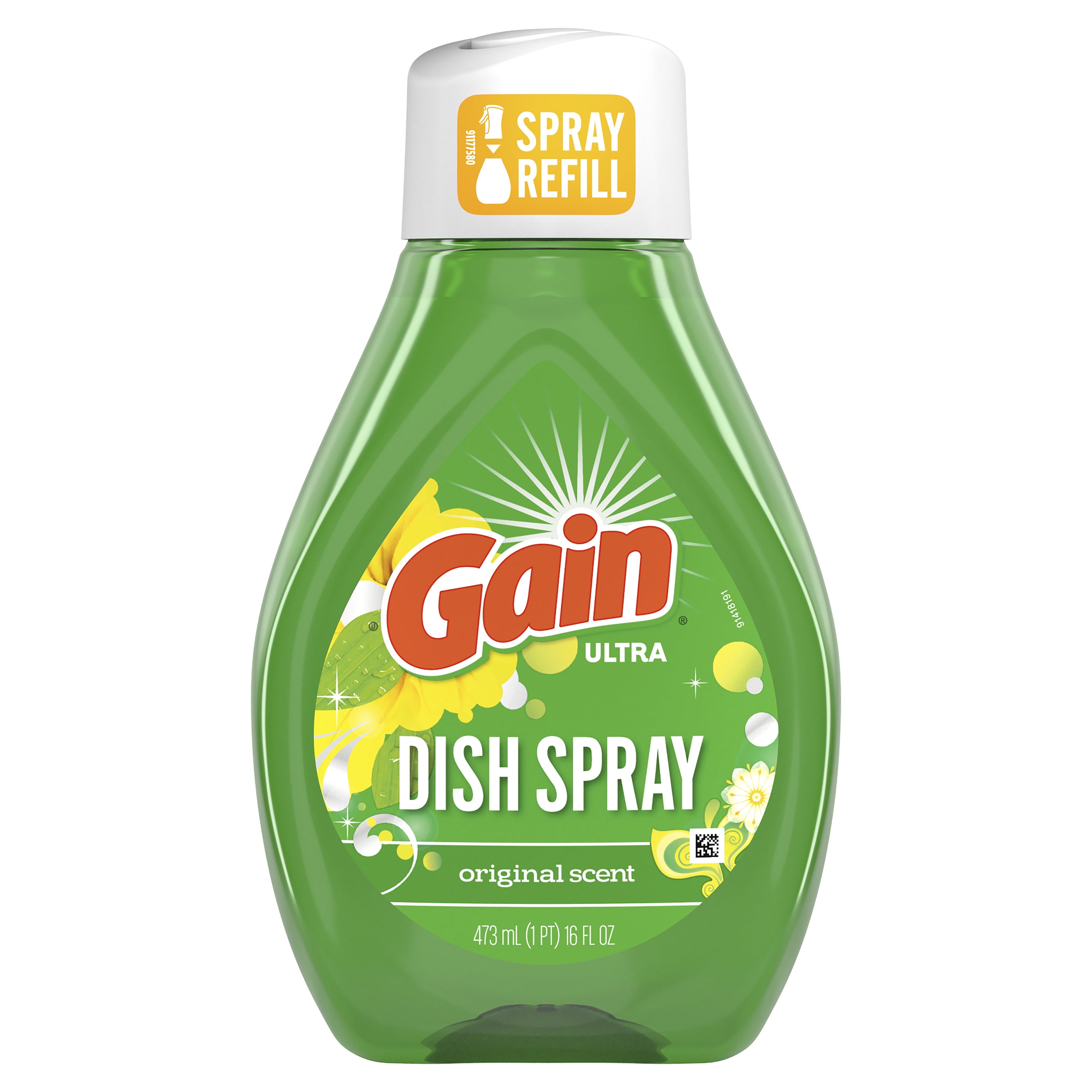 Gain Dish Spray, Dish Soap, Original Scent Refill, 16oz