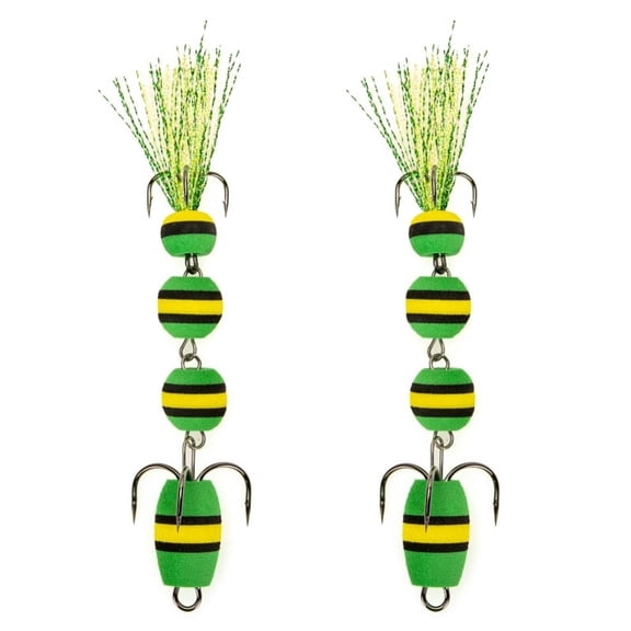 2pcs Light Weight Soft Fishing Baits Highly Density Foam Swim Baits with 2 Hook Fishing Tackle Foams Lure