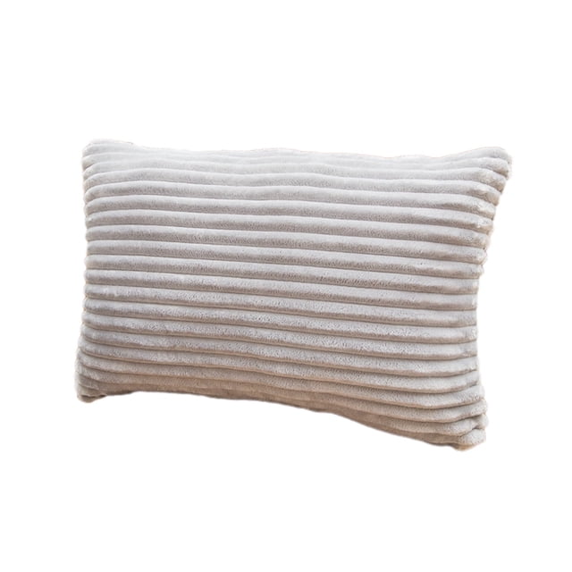 Drawstring Pillow Cover, Soft Flannel Cushion Cover, Breathable Lumbar Back Cushion Cover, Machine Washable Pillow Protector for Bed, Sofa, Home Use