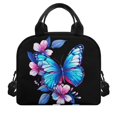 thumbnail image 2 of Yuyamidu Blue Butterfly Lunch Bag for Kids 6th Grade Elementary School Lunch Box Girls 10-12/12-14 Insulated Lunchbox Container for School Picnic Flower Cooler Tote with Strap, 2 of 7