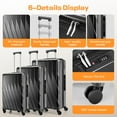 thumbnail image 3 of SANOPY 3-Piece Travel System: 20" Hardshell PC Suitcase (TSA Lock) + Convertible Gym Bag (Backpack/Crossbody/Tote) + Leak-Proof Cosmetic Organizer | Steel Handle, 360° Silent Wheels, 3-Year Warranty, 3 of 10