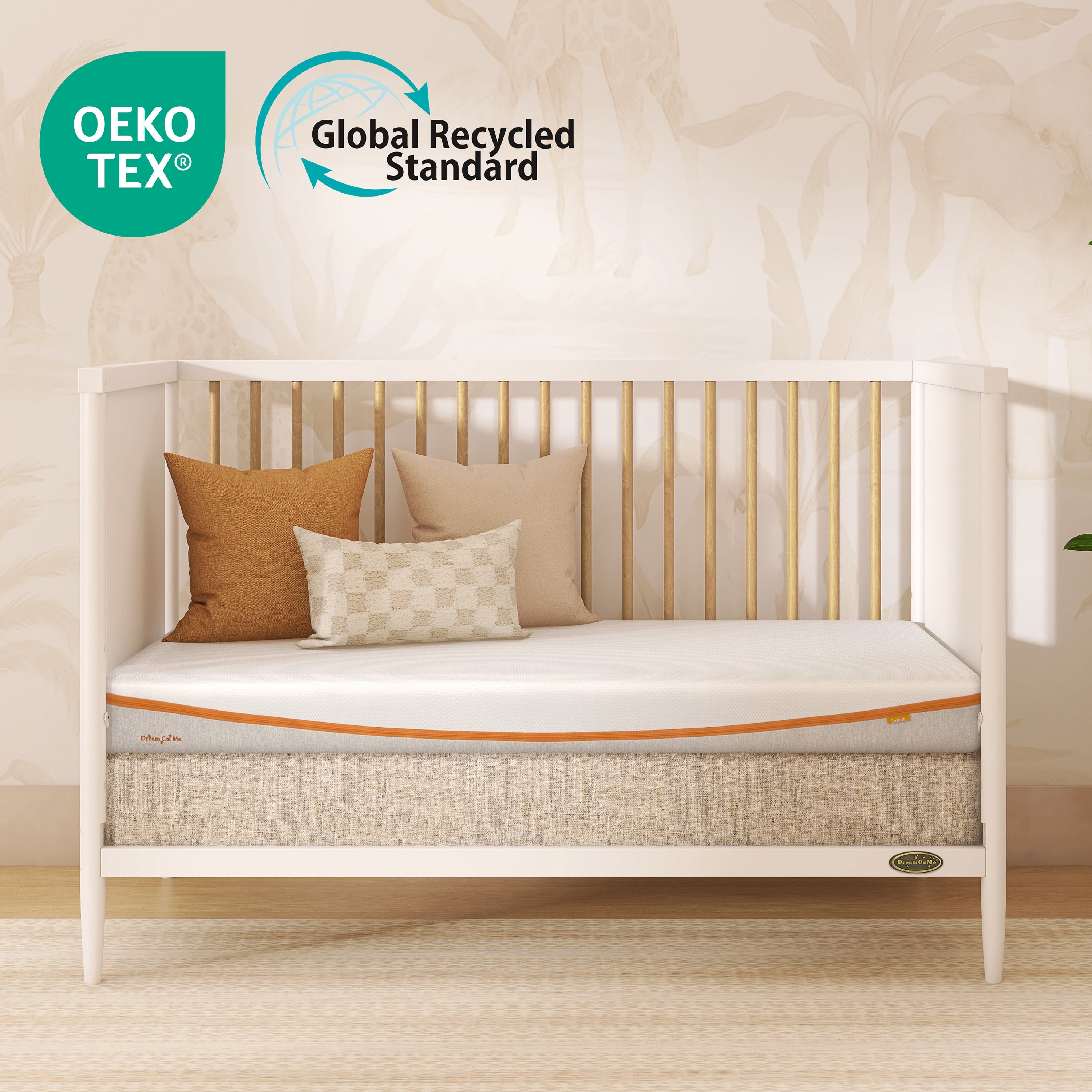 Dream On Me AirNest Premium 5" Crib & Toddler Mattress, Orange