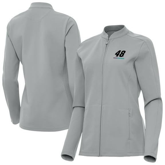 Women's Antigua  Gray Alex Bowman Regard Full-Zip Jacket