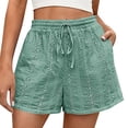 thumbnail image 3 of Women's Summer Casual Lace Elastic Waist Shorts Cute Eyelet Beach Vacation, 3 of 9