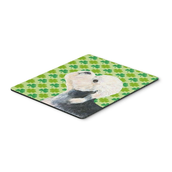 "Dandie Dinmont Terrier St. Patricks Day Shamrock Mouse Pad Hot Pad or Trivet"