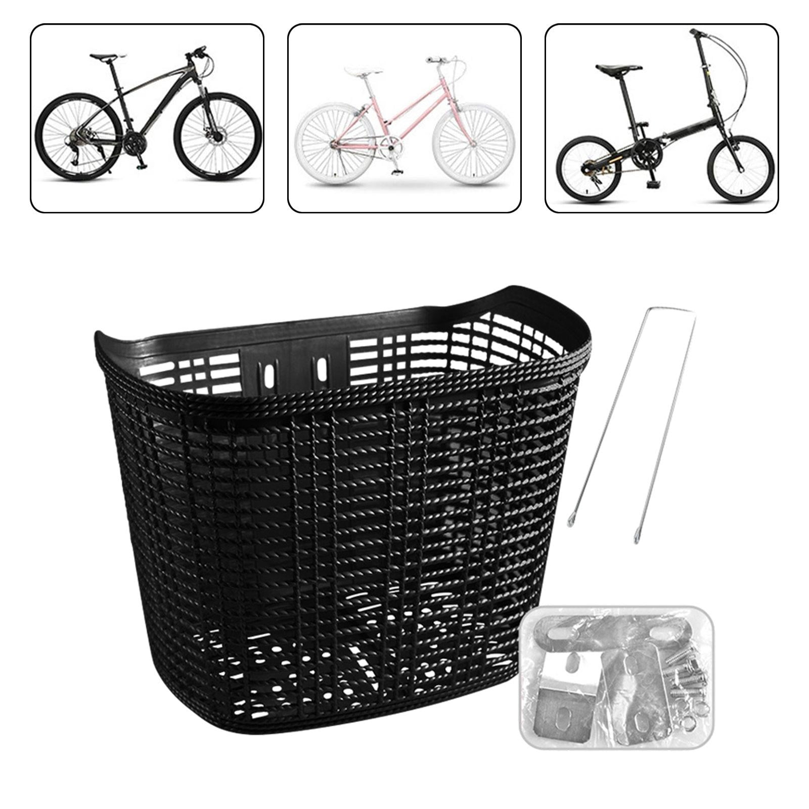 DimyFew Bicycle Basket Storage Basket Lightweight Large Capacity Front Frame Bike Basket Black Short strut