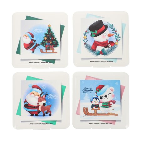 

4pcs Christmas Themed Mask Storage Boxes Portable Mask Holders (Assorted Color)