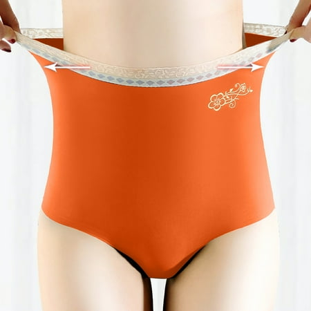 

HWRETIE Panties for Women Plus Size Clearance Women s Underwear Panties Seamless Flower Print High-waist Lace Intimates Flash Picks Brown XL