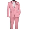thumbnail image 3 of Men’s Slim‑Fit Stretch Tuxedo Set with Bow Tie, Built‑In Pocket Square & Socks-Dusty Rose 42S, 3 of 6
