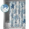 thumbnail image 2 of Shower Curtain Ocean Sea Turtle Blue Coral Waterproof Shower Curtain Set with Hooks for Bathroom Showers,Stalls and Bathtubs,54x78In Sea Starfish Seahorse, 2 of 8