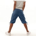 thumbnail image 5 of Vamuko Cargo Shorts Womens Baggy Drawstring Bermuda Shorts Summer 2026 Knee Length Casual Capris Plus Size Elastic High Waisted Short with Pockets Blue 2XL, 5 of 9