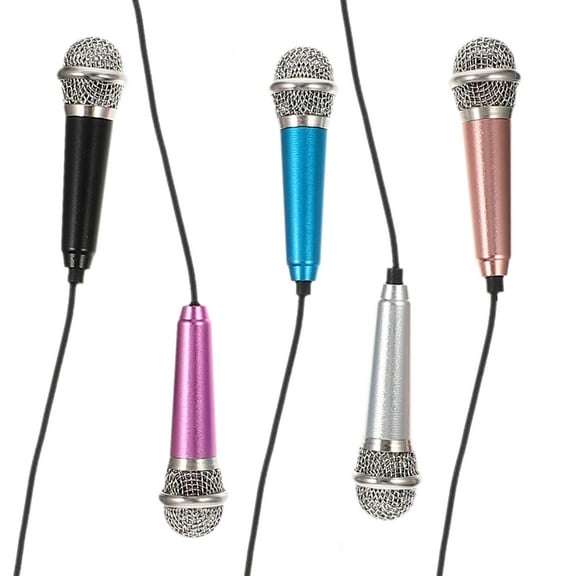 KONTONTY 5Pcs Portable Microphone for Phone Compact Assorted Color Recording Mic