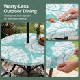 thumbnail image 5 of Round Outdoor Tablecloth with Umbrella Hole and Zipper, Turquoise Conch Coastal Tablecloth with Elastic Waterproof, Nautical Summer Ocean Patio Table Covers for 31" - 35" Picnic Pool Tables, 5 of 9