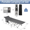 thumbnail image 2 of Portable Camping Cot with Mattress - Outdoor Folding Heavy Duty Sleeping Bed with Side Pocket for Adults - Oxford Single Lounge Chaise for Camping Tent Beach Office Max Load 300 LBS (Grey), 2 of 7