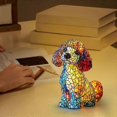 thumbnail image 3 of Cute Teddy Dog Night Light, Painted Glass Design LED Table Lamp, Perfect Gift for Dog Lovers, Home & Office Decor, 3 of 5
