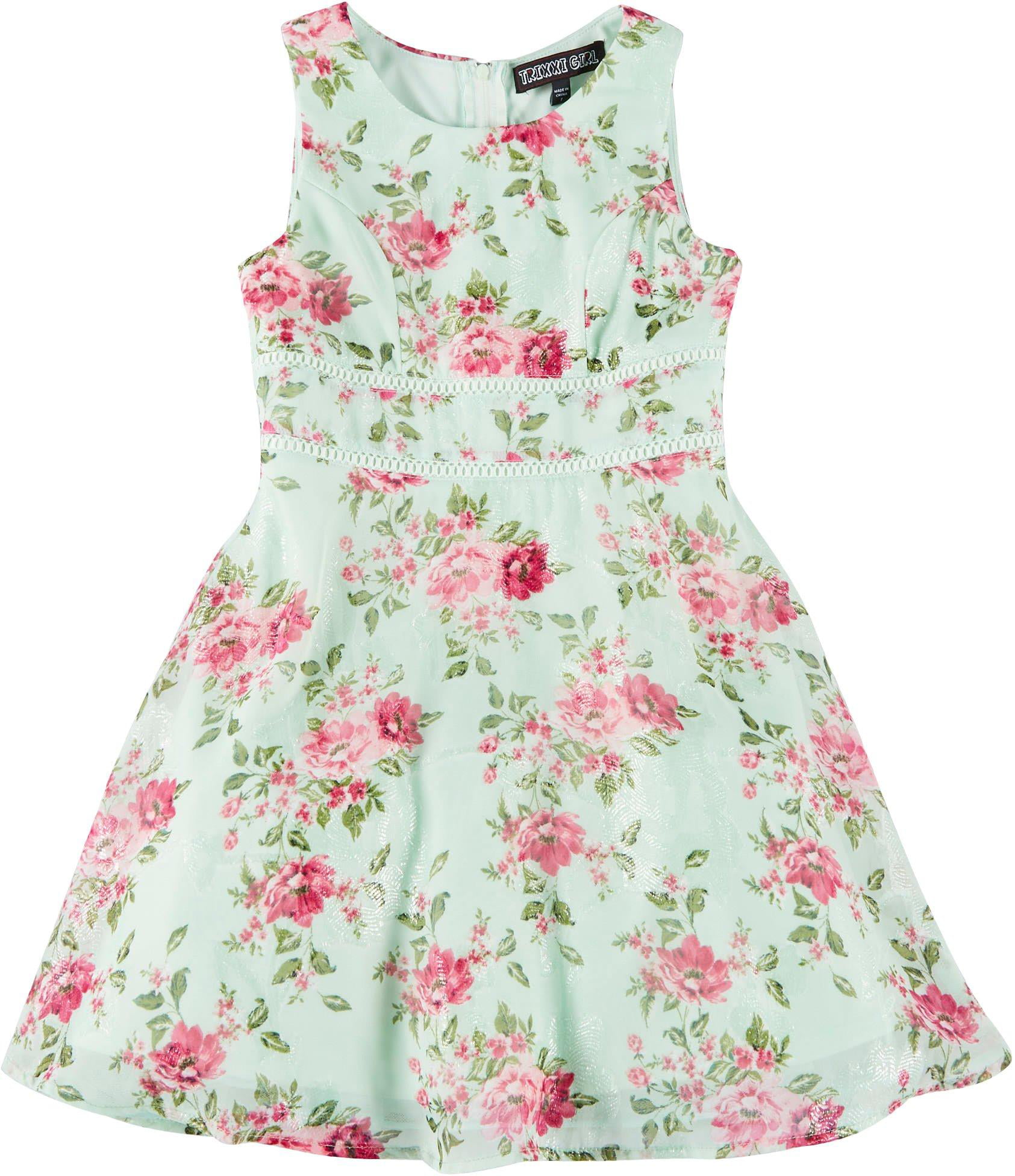 Trixxi - Trixxi Big Girls Sleeveless Floral Dress - Walmart.com ...