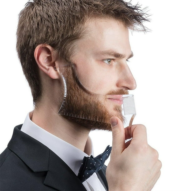 Fiudx Juego de Herramientas para Moldear La Barba, Peine Transparente, Ahorra Tiempo y Dinero, Consigue Múltiples Estilos, Tamaño Portátil de Viaje, Regalo Ideal para Hombres, Satisfacción Garantizad