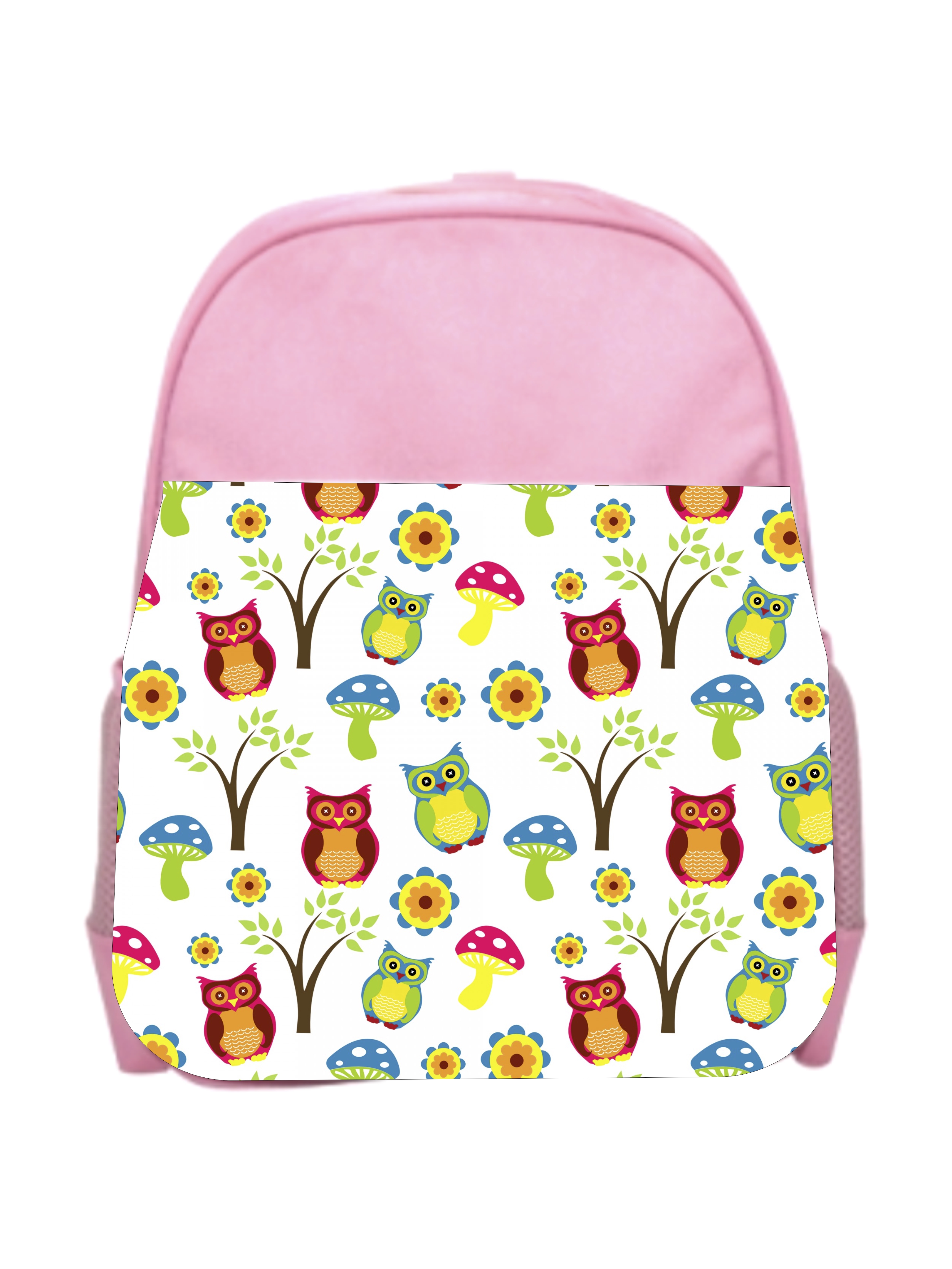 Owls & Mushrooms Pink Girls Preschool Toddler Backpack & Lunch Box Set