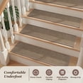 thumbnail image 4 of SIXHOME Non Slip Stair Treads for Wooden Steps Square Natural Woven Carpet Stair Tread Rubber Backing Washable Polyester Stair Rugs Stair Mats Indoor for Stairs and Landing Tan, 4 of 7