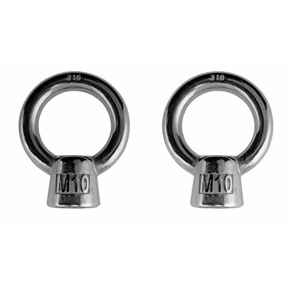 2 Pieces Stainless Steel 316 Lifting Eye Nut M10 Marine Grade 10mm