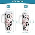 thumbnail image 3 of 30 oz Tumbler with Handle and Straw Lid Black Cat and Oriental Cherry Vacuum Insulated Cup Leak-Proof for Water Iced Tea Coffee, 3 of 9