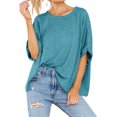 thumbnail image 2 of Langwyqu Summer Fashion Women Short Sleeve Female Solid Casual Loose Shirt, 2 of 5