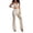 White, variant on BUWTTER Womens Casual Pants Fashion Casual with Lace Panel Detachable Layer Long Trousers Daily Wear Outing Womens Slacks for Work Black L