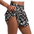 thumbnail image 2 of Domzest Women's Pleated Athletic Skirts High Waisted Tennis Skirt Bohemian Floral Print designs for Golf Running Workout Black 5XL, 2 of 6