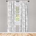 thumbnail image 4 of Ambesonne Floral Window Curtains, Chrysanthemum Drawings, Each 28" W x 95" L, Dimgray and White, 4 of 4
