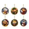 thumbnail image 3 of WEIOUKC 6PCS Wooden Christmas Ornaments Diamond Painting Kits for Adults, Christmas Diamond Art Hanging Pendant DIY Single-Side Craft Kit, for Tree & Wall Decor, 3 of 7