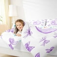 thumbnail image 4 of Homewish Dreamy Purple Bowknot Queen Comforter Set for Girl, Kawaii Initial D Letter Bedding Sets, Princess Style Reversible Bedding Comforter Set, Super Cozy Room Decor, 3 Pieces, 4 of 8