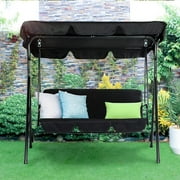 AECOJOY Stainless Steel Porch Swing - Black