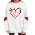 thumbnail image 5 of SERTG Womens Round Neck Valentine Heart Print Hoodless Sweatshirt Fashion Casual Long Sleeve Spring Fall Pullover Blouses Tops(White,XS), 5 of 9