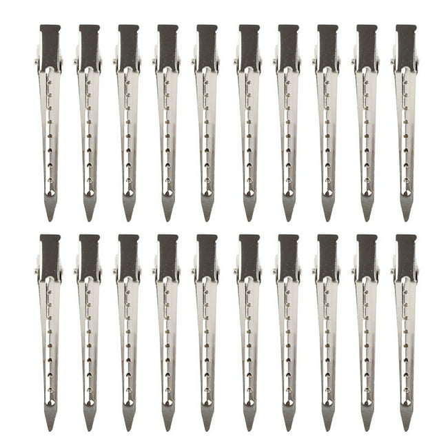 20 pinzas de metal con forma de pico de pato para seccionar el cabello, herramientas de peinado para peluquería