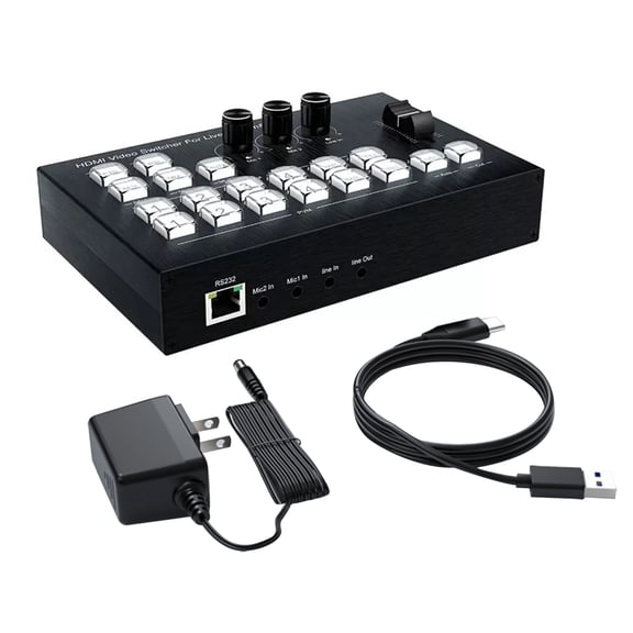 TAPDRA 4K HD Video Switcher with Audio Mixing, Designed for Radio & TV Production, Enhances Audio Quality