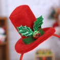thumbnail image 3 of 2 diademas navideñas, diademas con gorro de Papá Noel, bandas para el cabello con cascabeles, accesorios para disfraces navideños, regalos de fiesta (sombrero de cono y sombrero de copa), 3 of 4